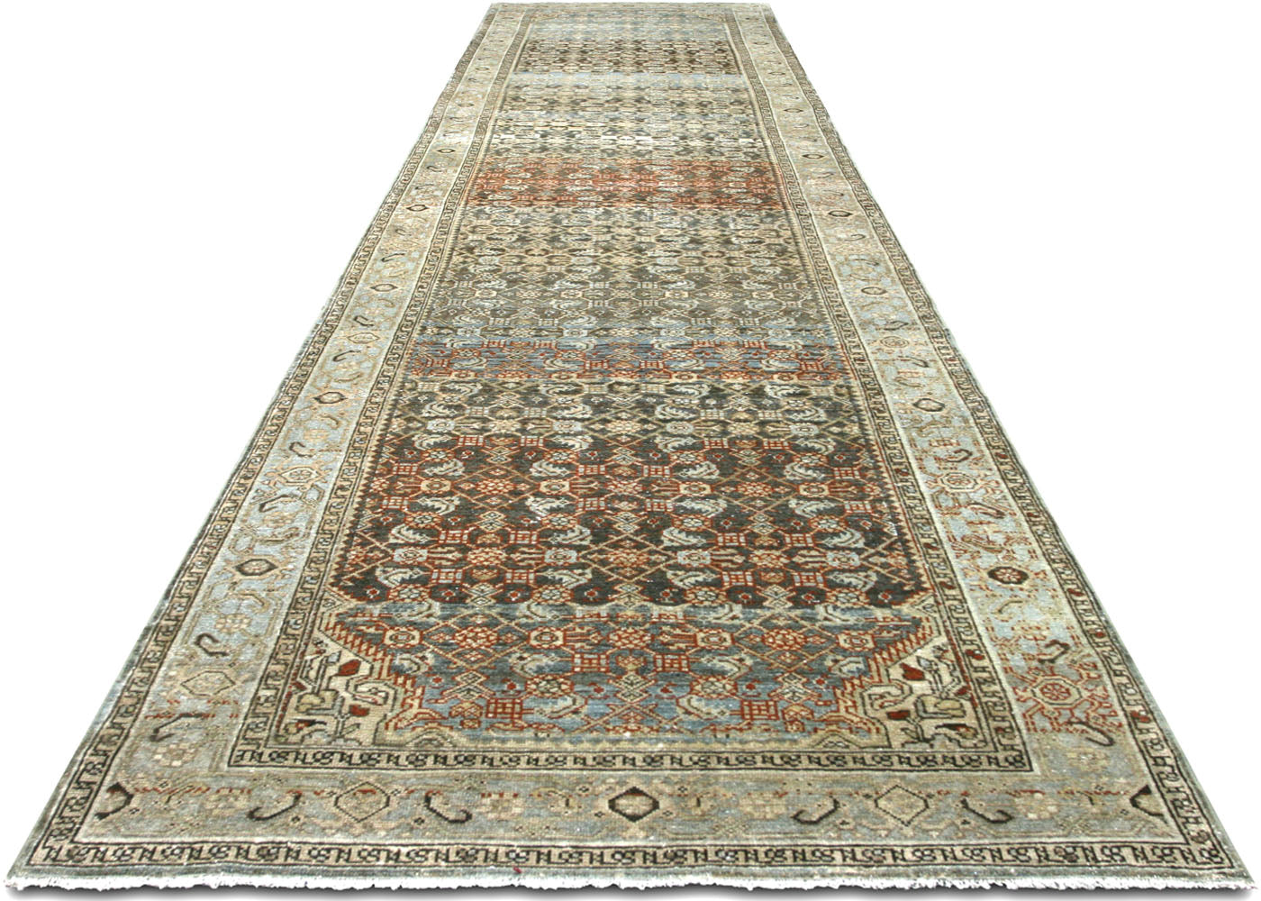 Semi Antique Persian Melayer Runner - 3'9" x 16'3" - 220019