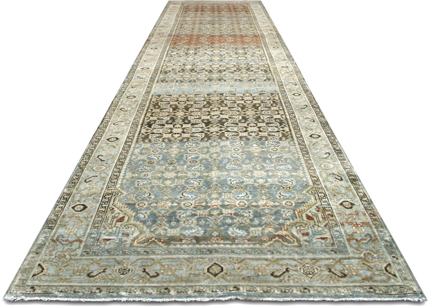 Semi Antique Persian Melayer Runner - 3'9" x 16'3" - 220019