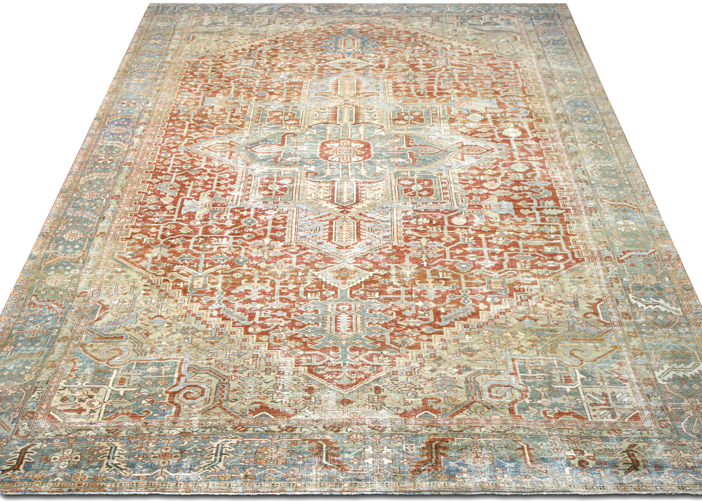 Semi Antique Persian Heriz Rug - 12'4" x 18'8" - 220055