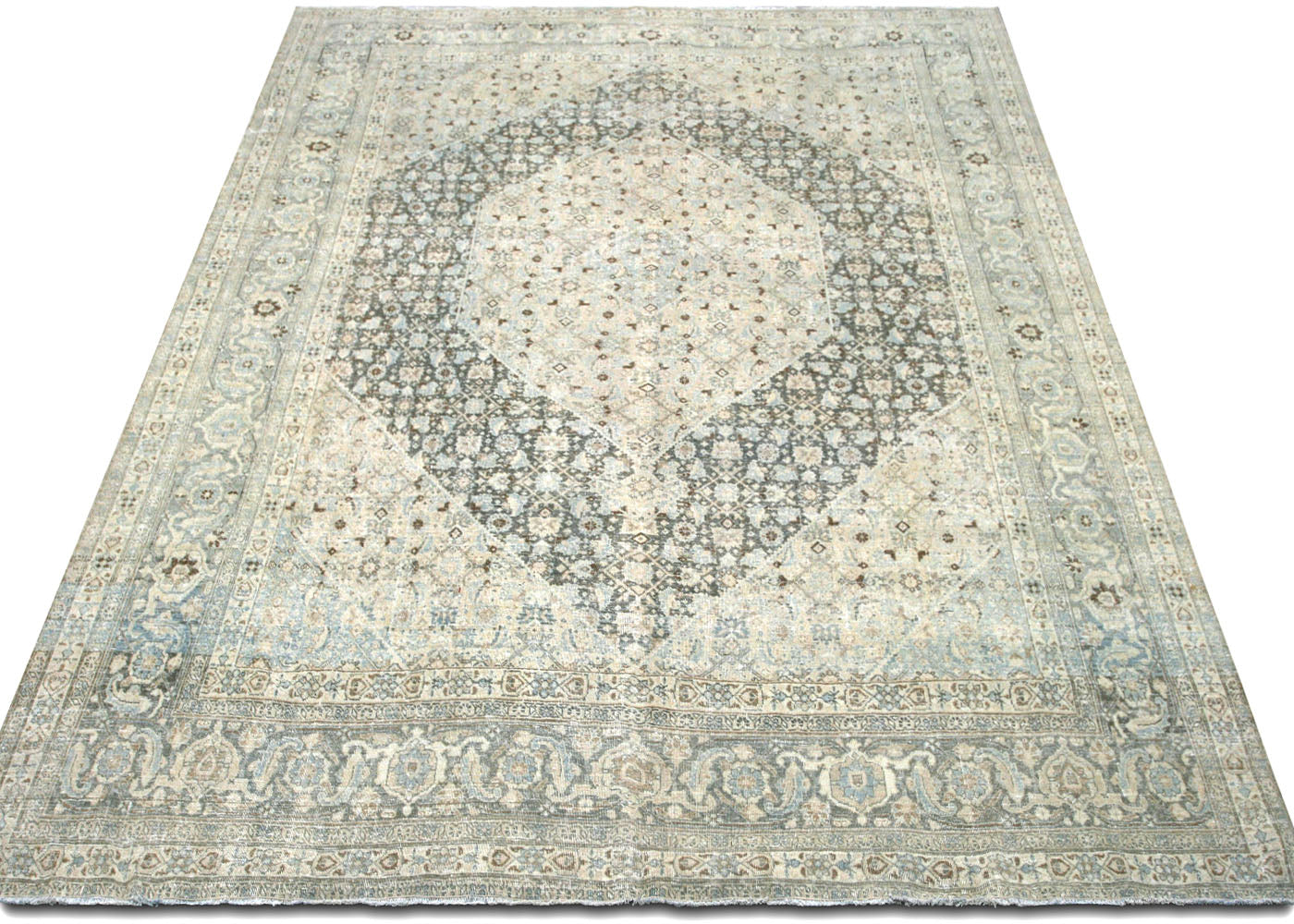 Semi Antique Persian Tabriz Rug - 9'5"x 11'11" - 220116