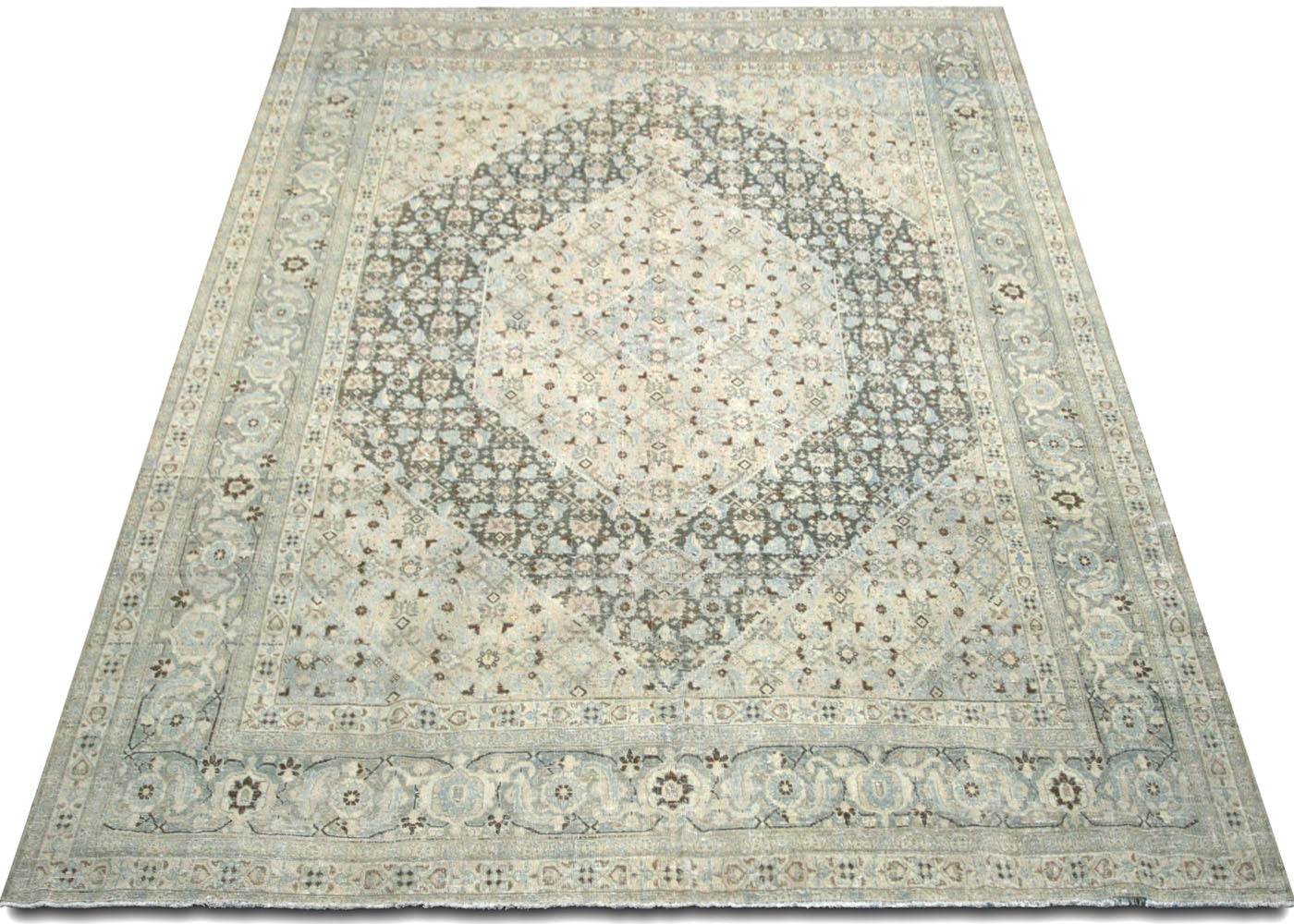 Semi Antique Persian Tabriz Rug - 9'5"x 11'11" - 220116
