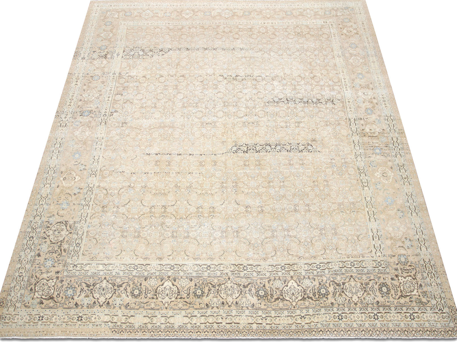 Semi Antique Persian Tabriz Rug - 9'7" x 12'10"