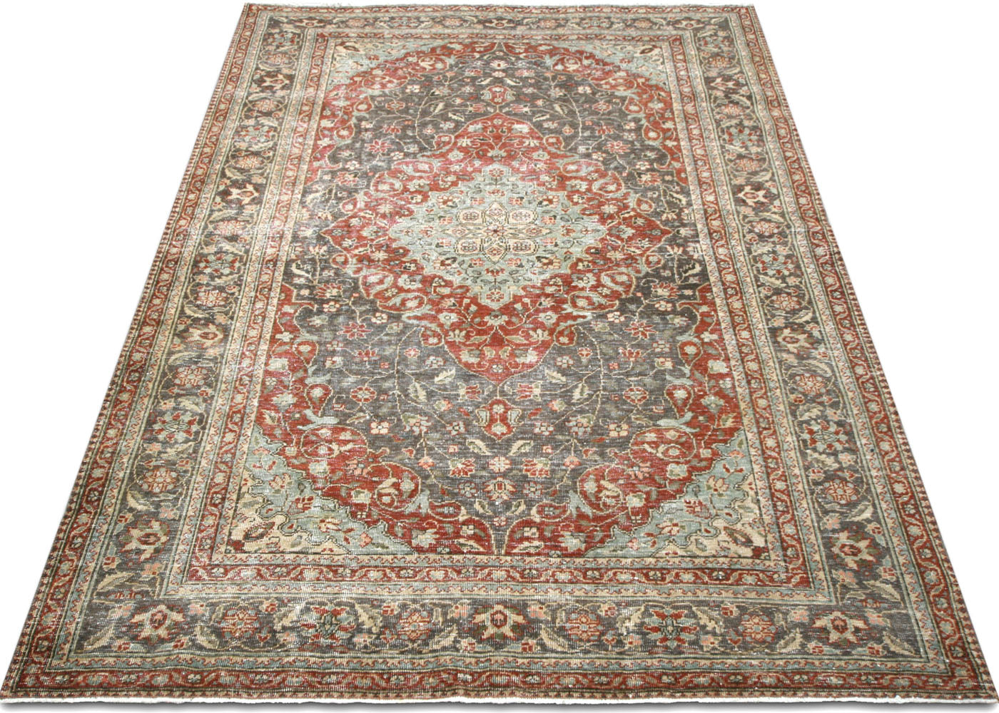 Semi Antique Persian Tabriz Rug - 6'2"x 10'1" - 220140