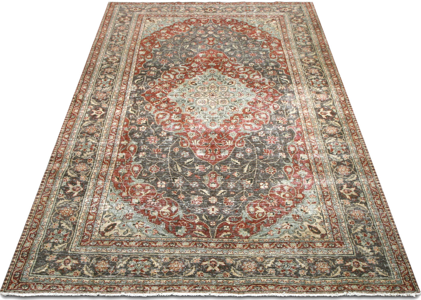 Semi Antique Persian Tabriz Rug - 6'2"x 10'1" - 220140