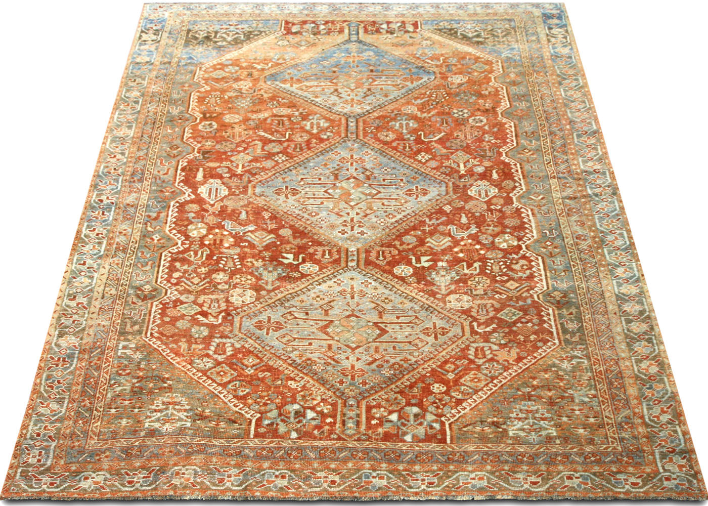 Antique Persian Shiraz Rug - 5'11" x 9'7" - 220141