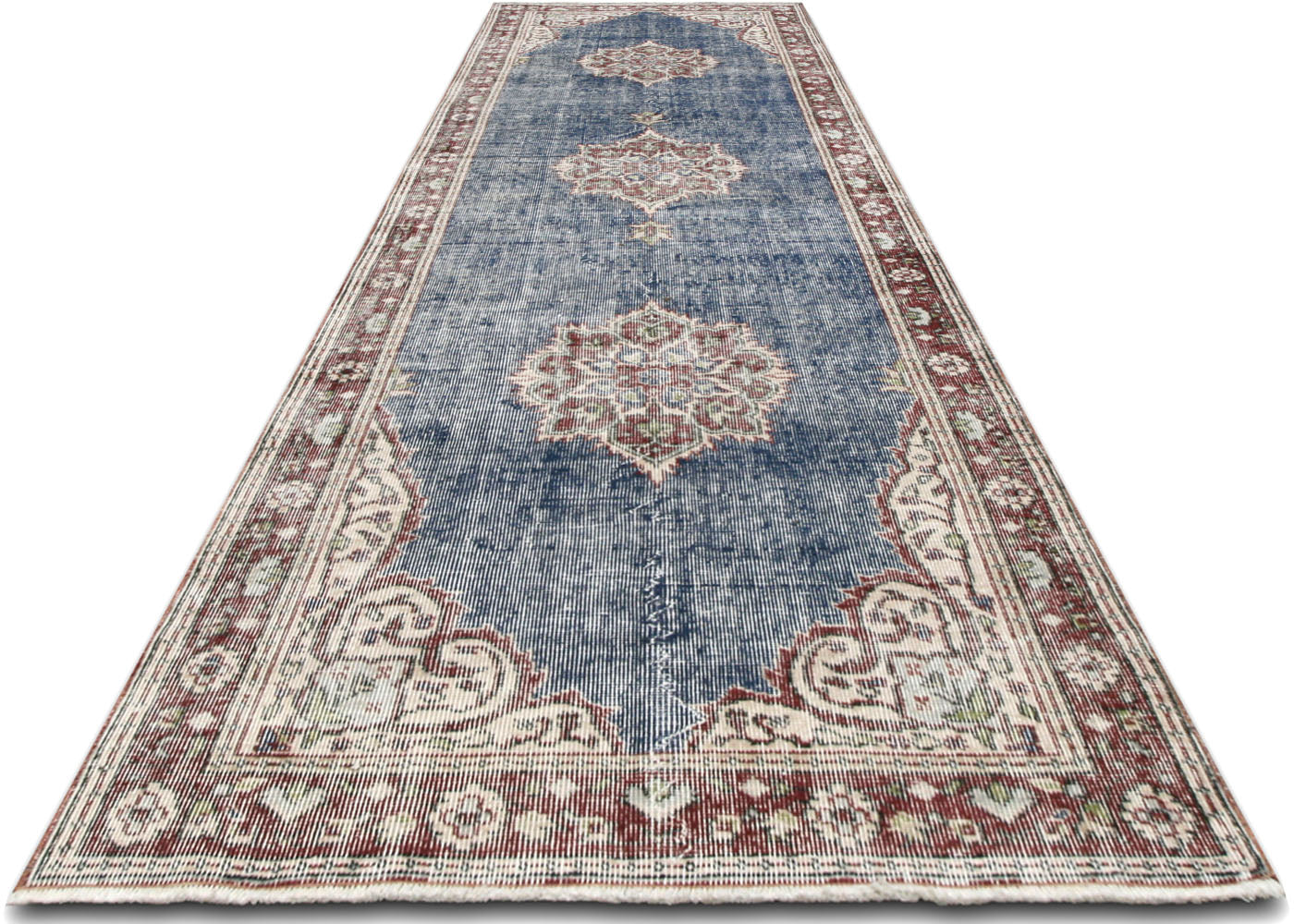 Vintage Turkish Oushak Runner - 3'3" x 10'7" - 220172