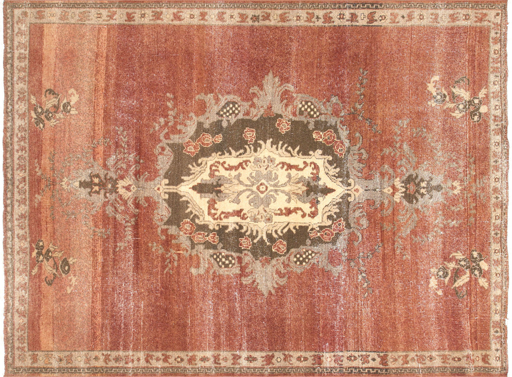 Vintage Turkish Oushak Rug - 6'9