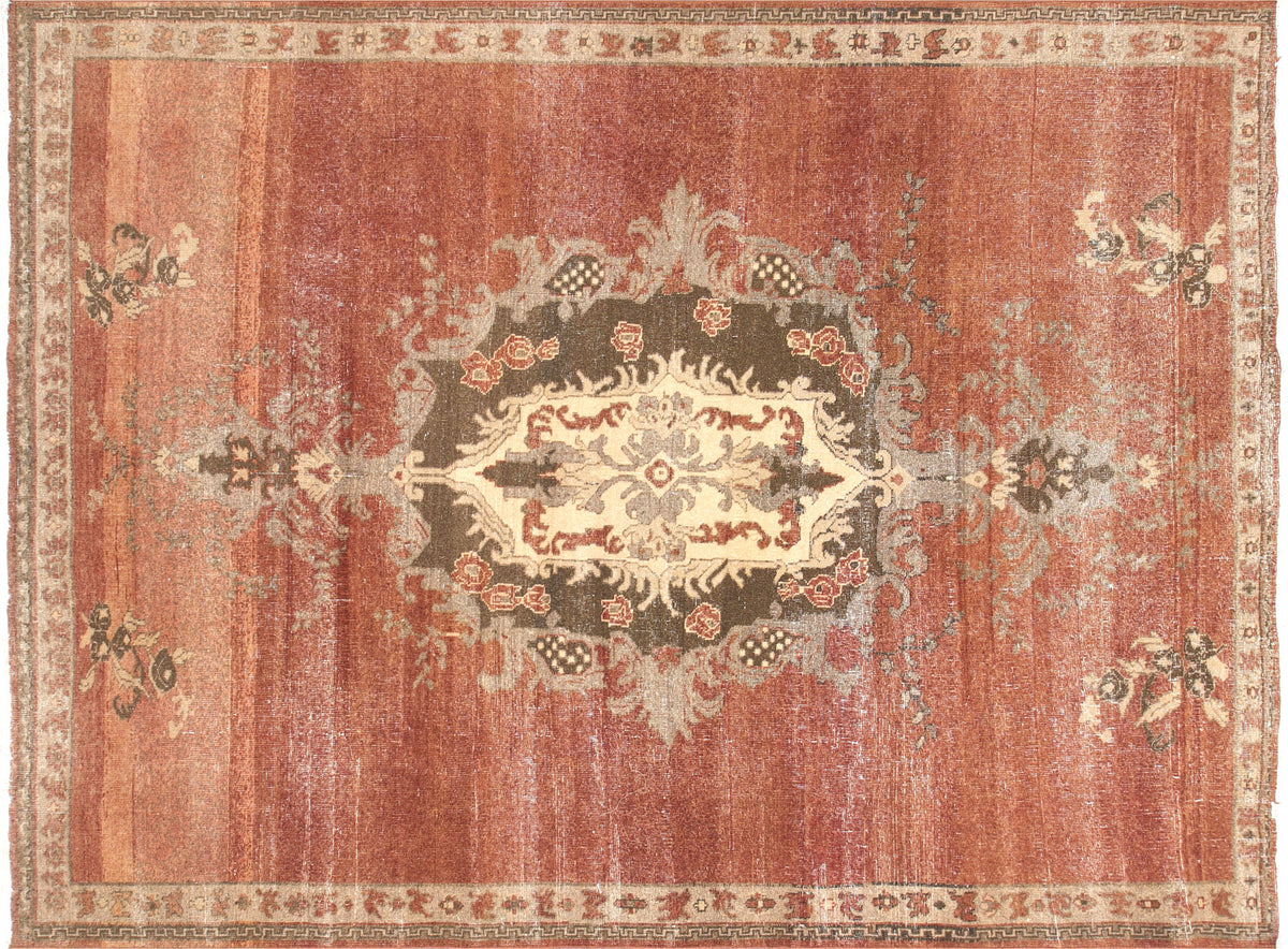 Vintage Turkish Oushak Rug - 6'9