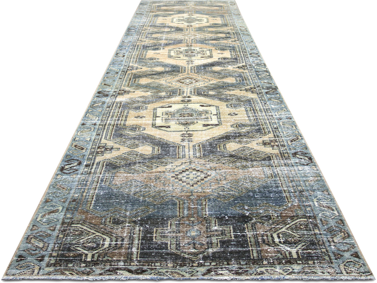 Semi Antique Persian Melayer Runner - 3'1" x 12'11"
