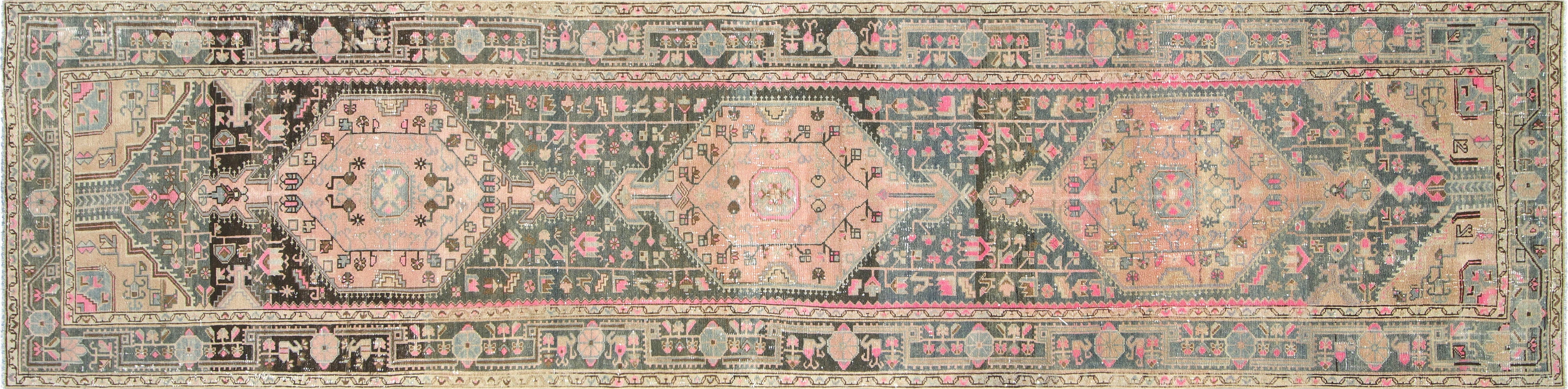 Vintage Persian Melayer Runner - 3'7" x 14'2"