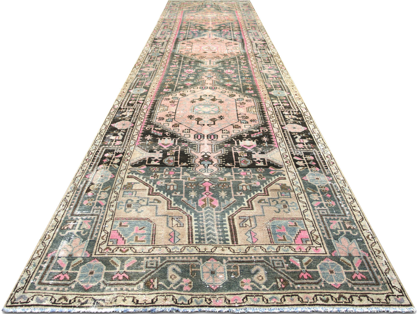 Vintage Persian Melayer Runner - 3'7" x 14'2"