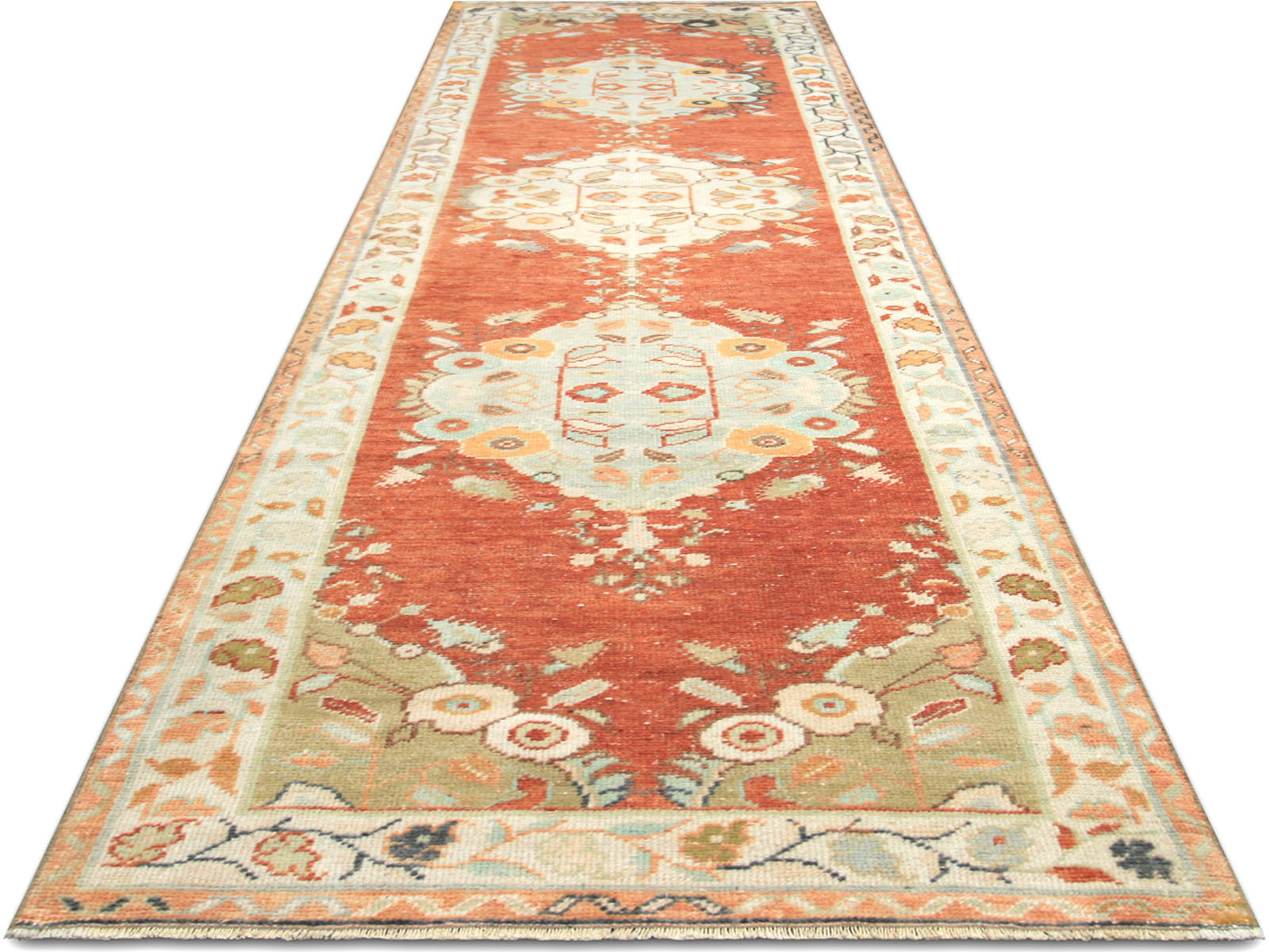 Vintage Turkish Oushak Runner - 2'10" x 10'11"