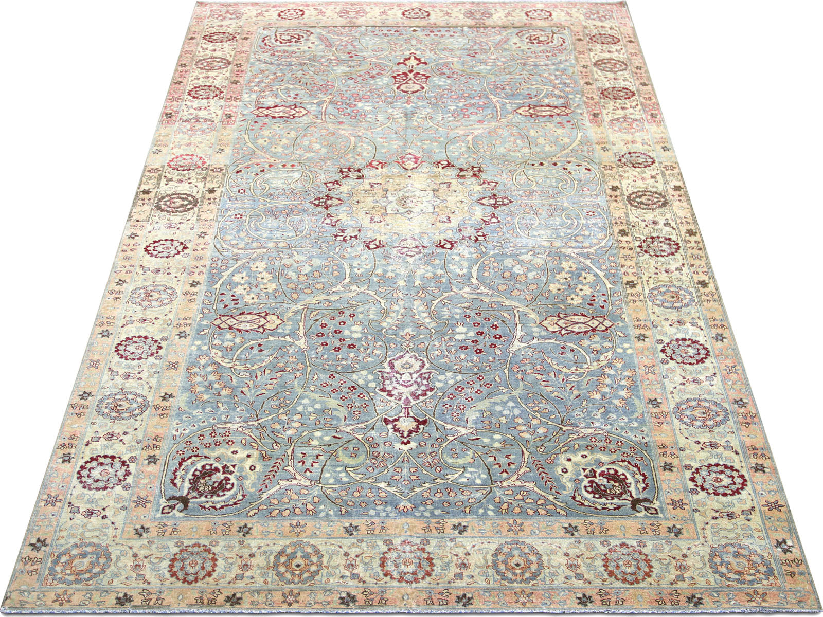 Semi Antique Persian Tabriz Rug - 7'6" x 13'11"