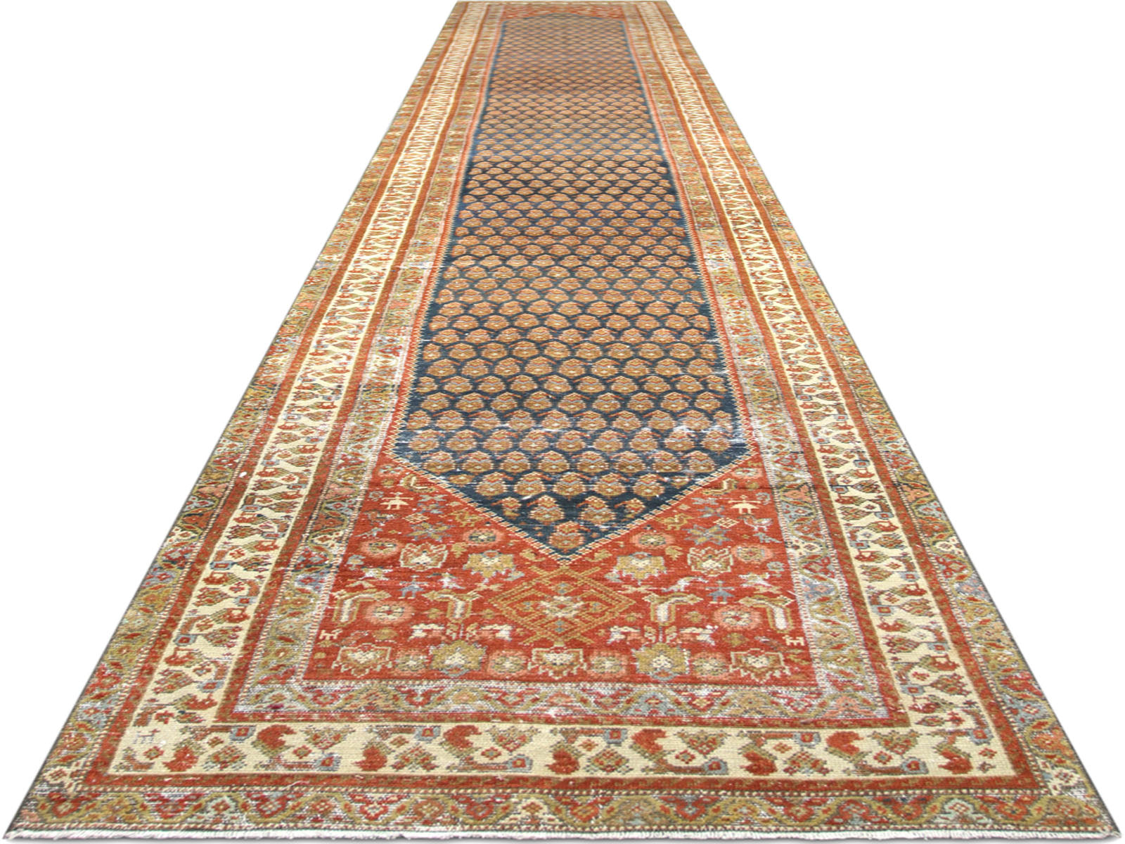 Semi Antique Persian Melayer Runner - 3'2" x 18'11"