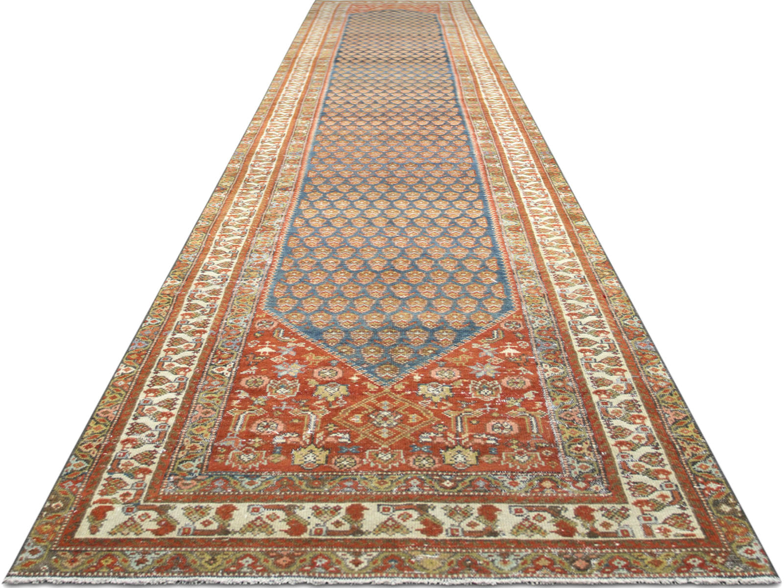Semi Antique Persian Melayer Runner - 3'2" x 18'11"
