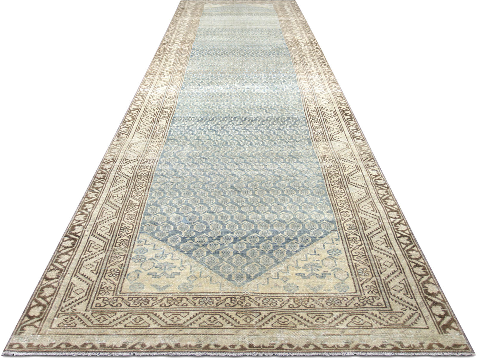 Semi Antique Persian Melayer Runner - 3'4" x 15'