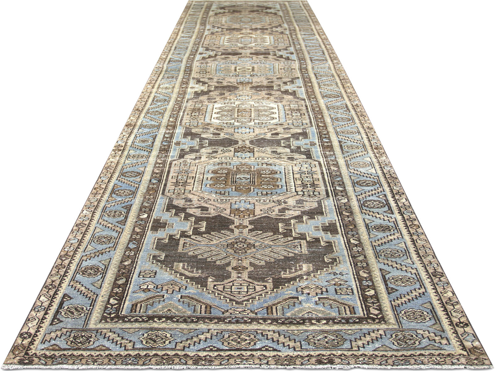 Semi Antique Persian Melayer Runner - 3'10" x 18'