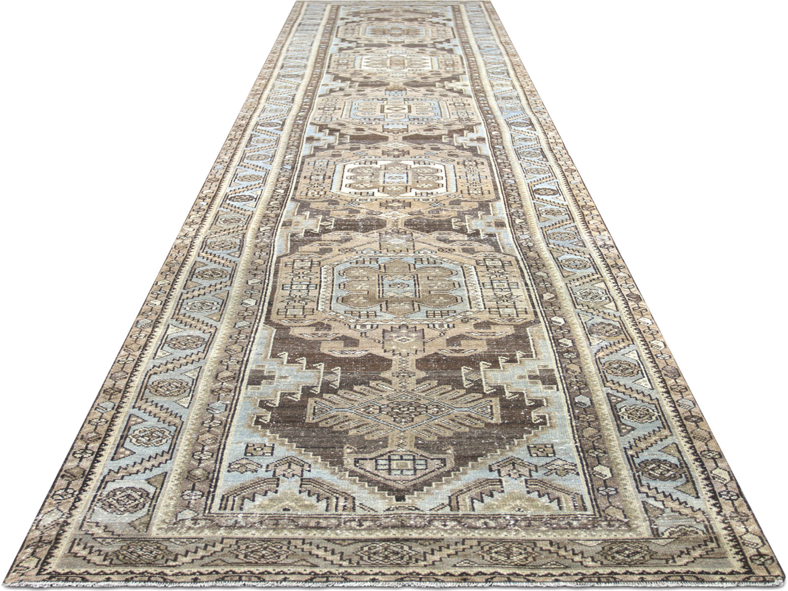 Semi Antique Persian Melayer Runner - 3'10" x 18'