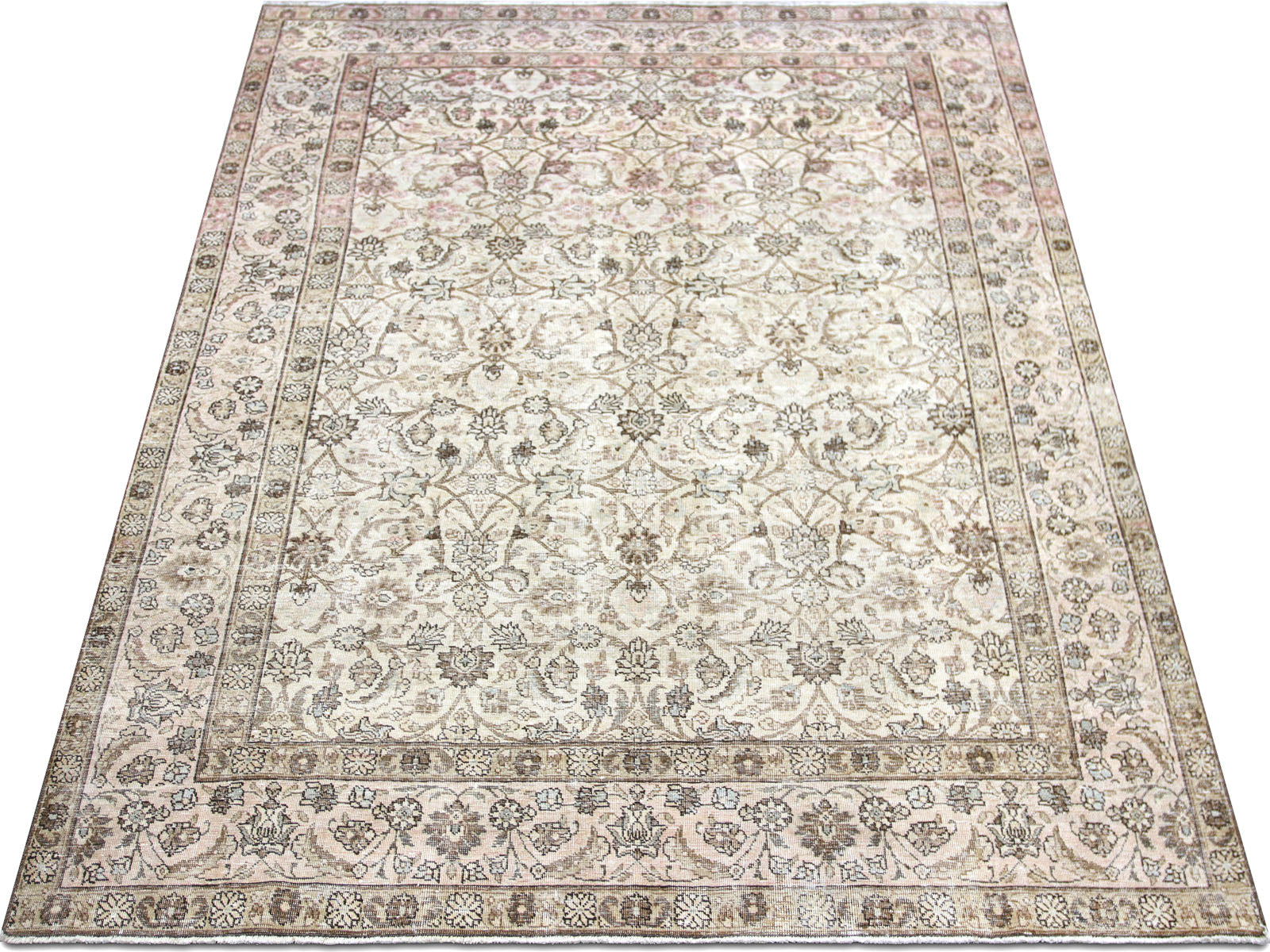 Semi Antique Persian Tabriz Rug - 6'6" x 9'7"
