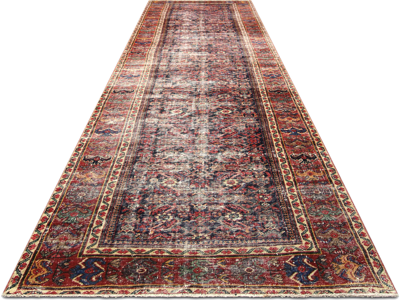 Antique Persian Melayer Runner - 3'6" x 13'3"