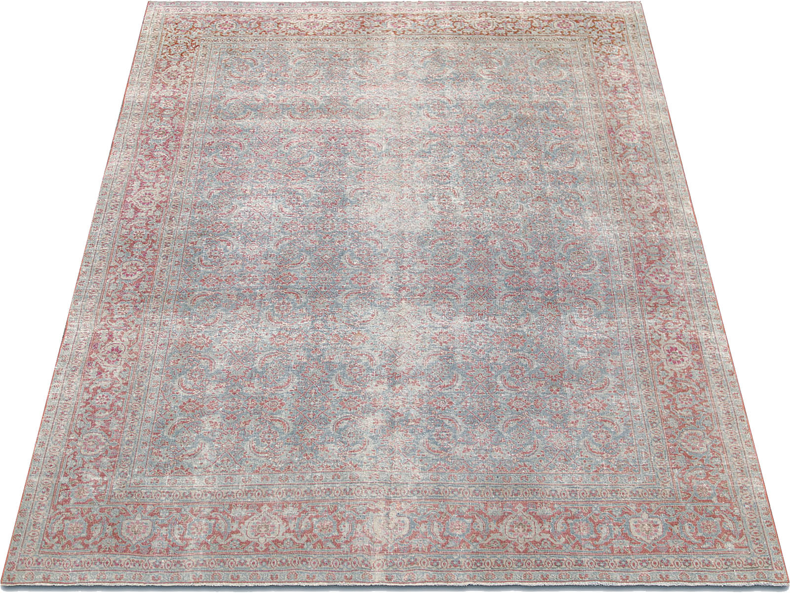 Semi Antique Persian Tabriz Rug - 6'11" x 9'5"