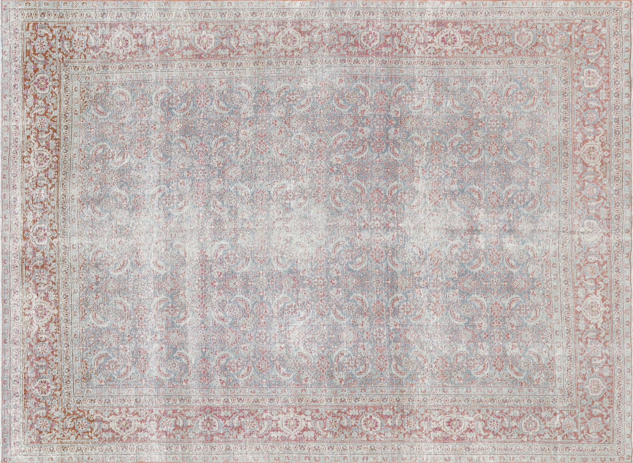Semi Antique Persian Tabriz Rug - 6'11" x 9'5"
