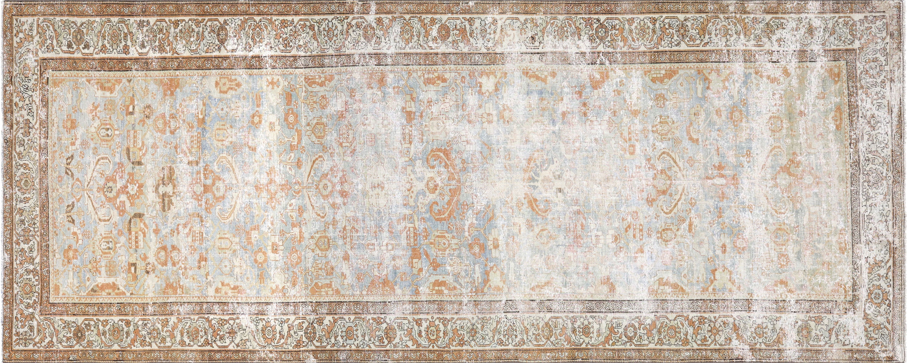 Antique Persian Melayer Rug in Blue,Red tones and an All Over pattern. Measuring 6 feet 8 inches x 16 feet 4 inches – SKU 230287