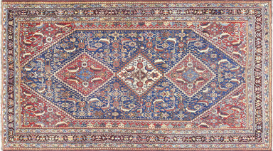 Semi Antique Persian Shiraz Rug - 4'4" x 7'9"