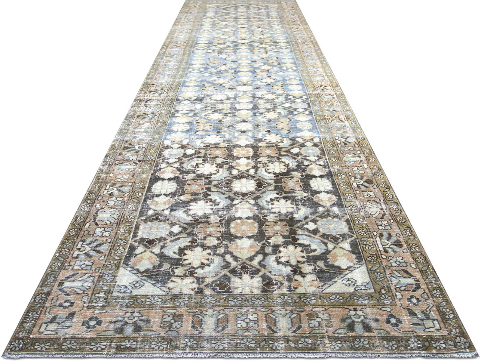 Semi Antique Persian Melayer Runner - 3'6" x 17'