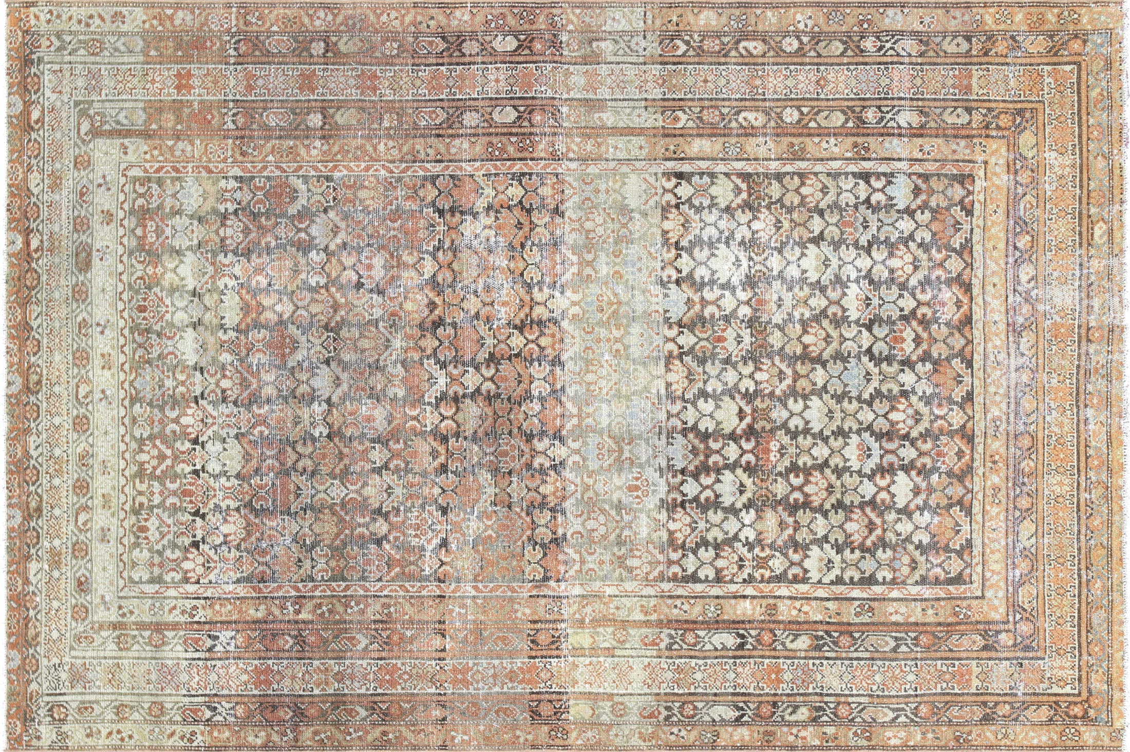 Semi Antique Persian Melayer Rug in Brown,Taupe tones and an All Over pattern. Measuring 5 feet 4 inches x 7 feet 10 inches – SKU 230321