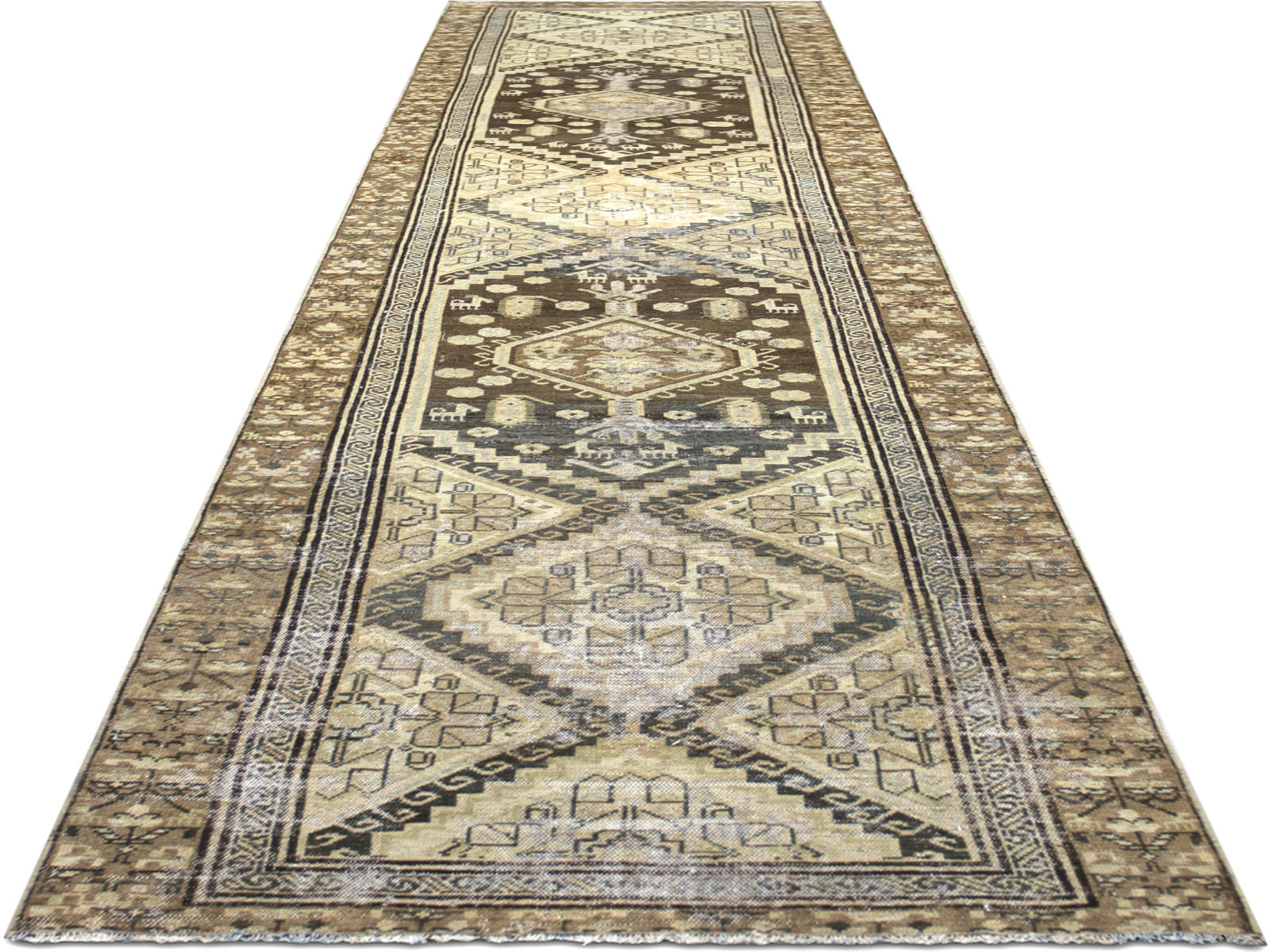 Semi Antique Persian Melayer Runner - 2'11" x 13'1"