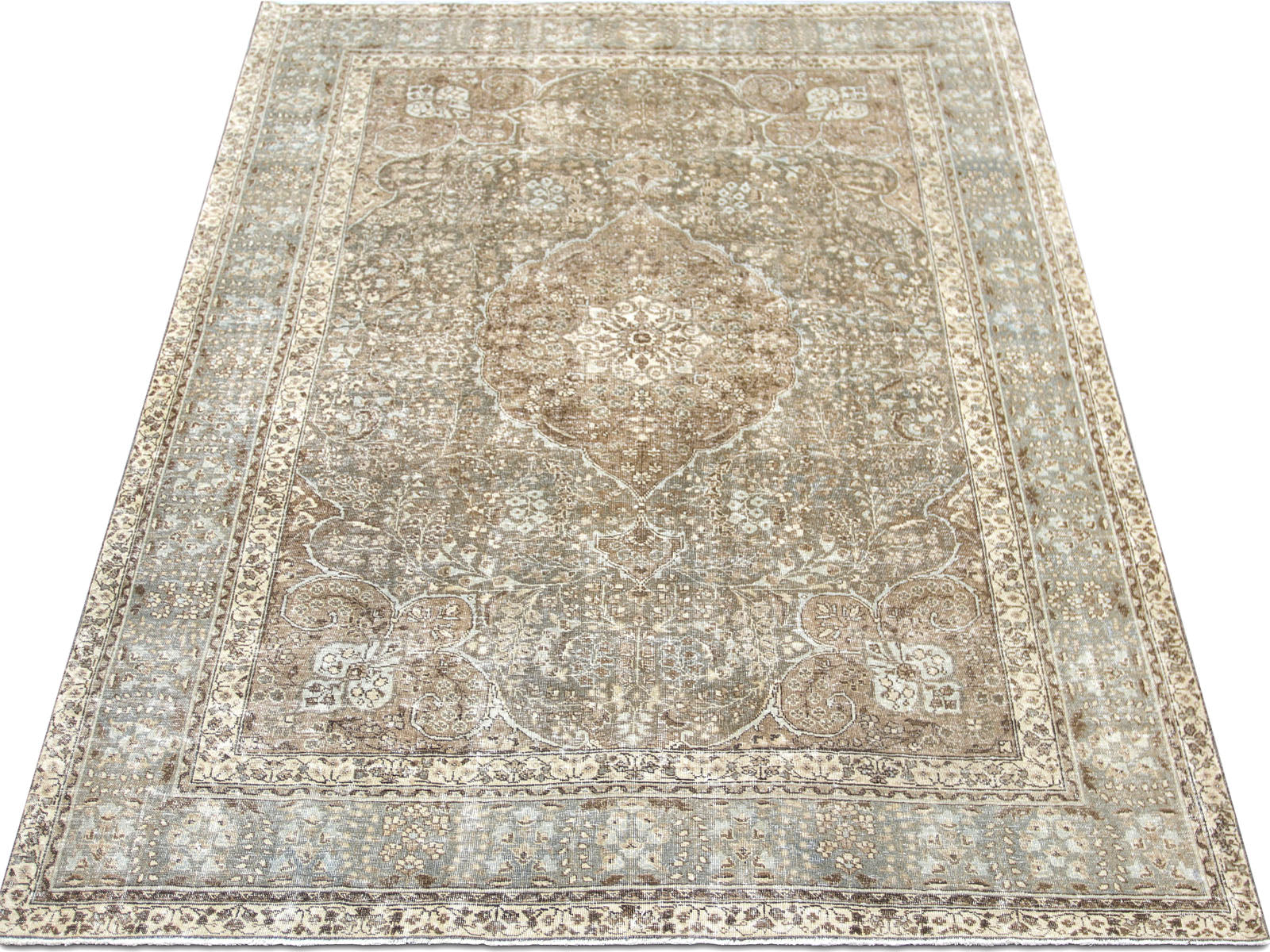 Semi Antique Persian Tabriz Rug - 6'10" x 9'10"