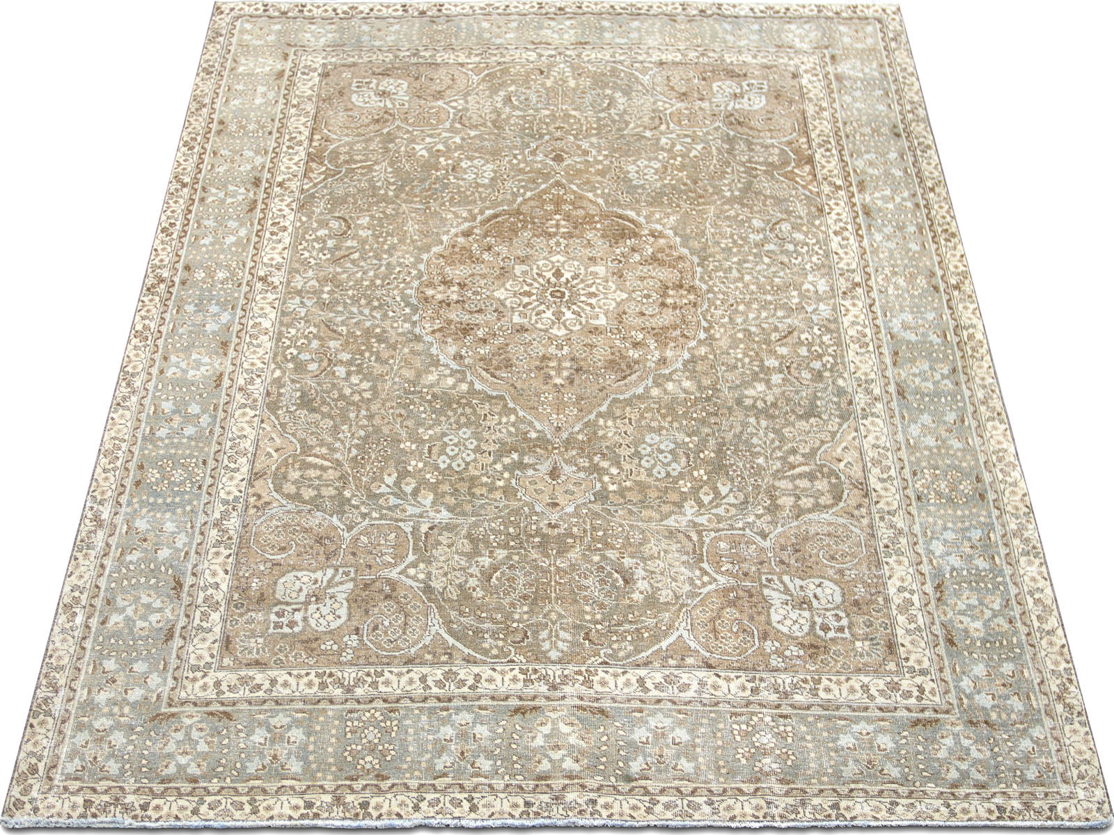 Semi Antique Persian Tabriz Rug - 6'10" x 9'10"