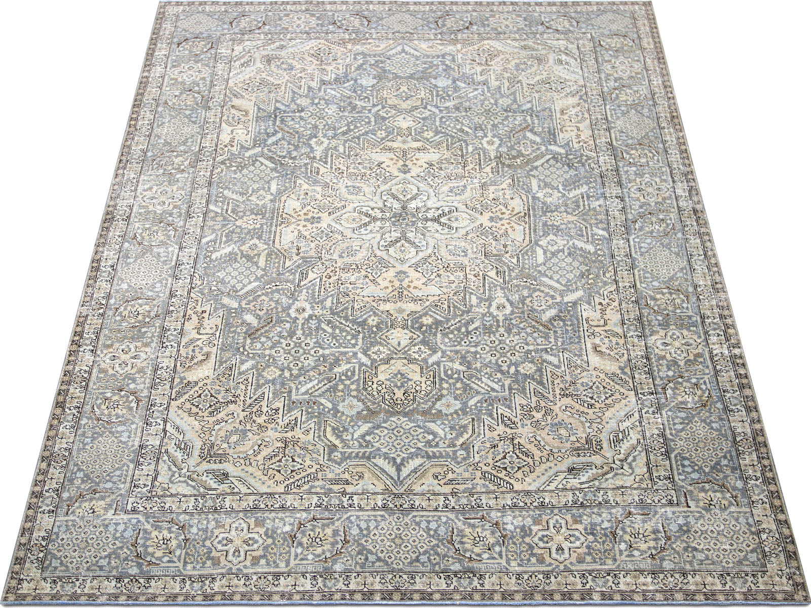 Semi Antique Persian Tabriz Rug - 6'11" x 10'9"