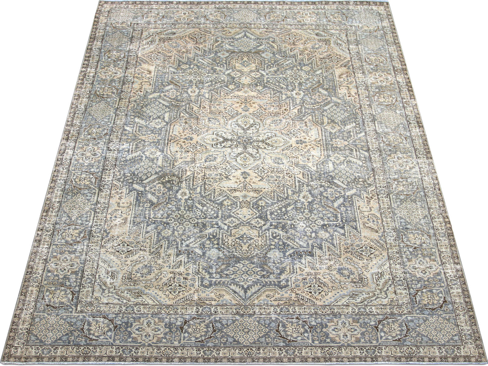 Semi Antique Persian Tabriz Rug - 6'11" x 10'9"