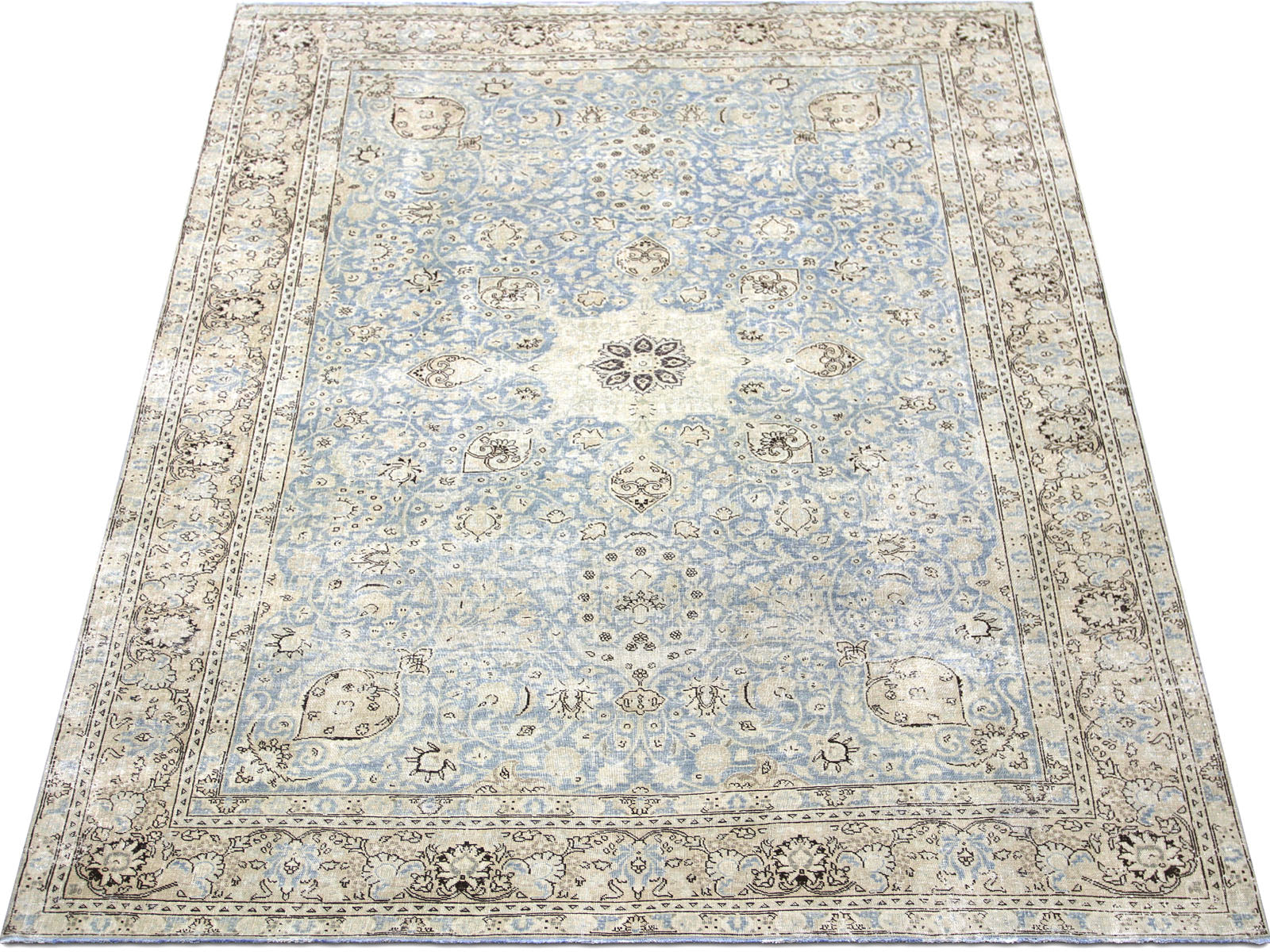 Semi Antique Persian Tabriz Rug - 7'9" x 11'1"