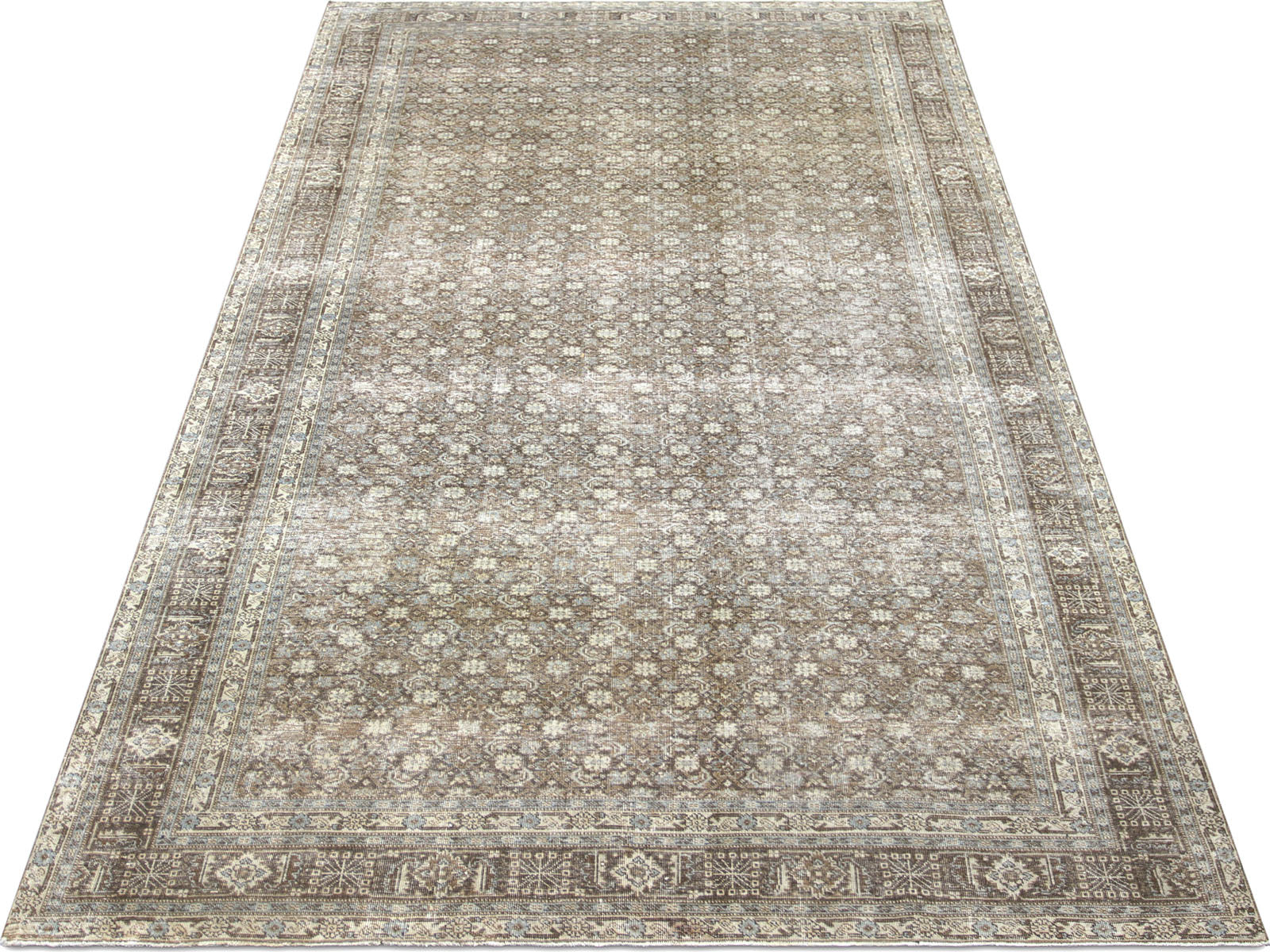 Semi Antique Persian Tabriz Rug - 6'10" x 14'3"