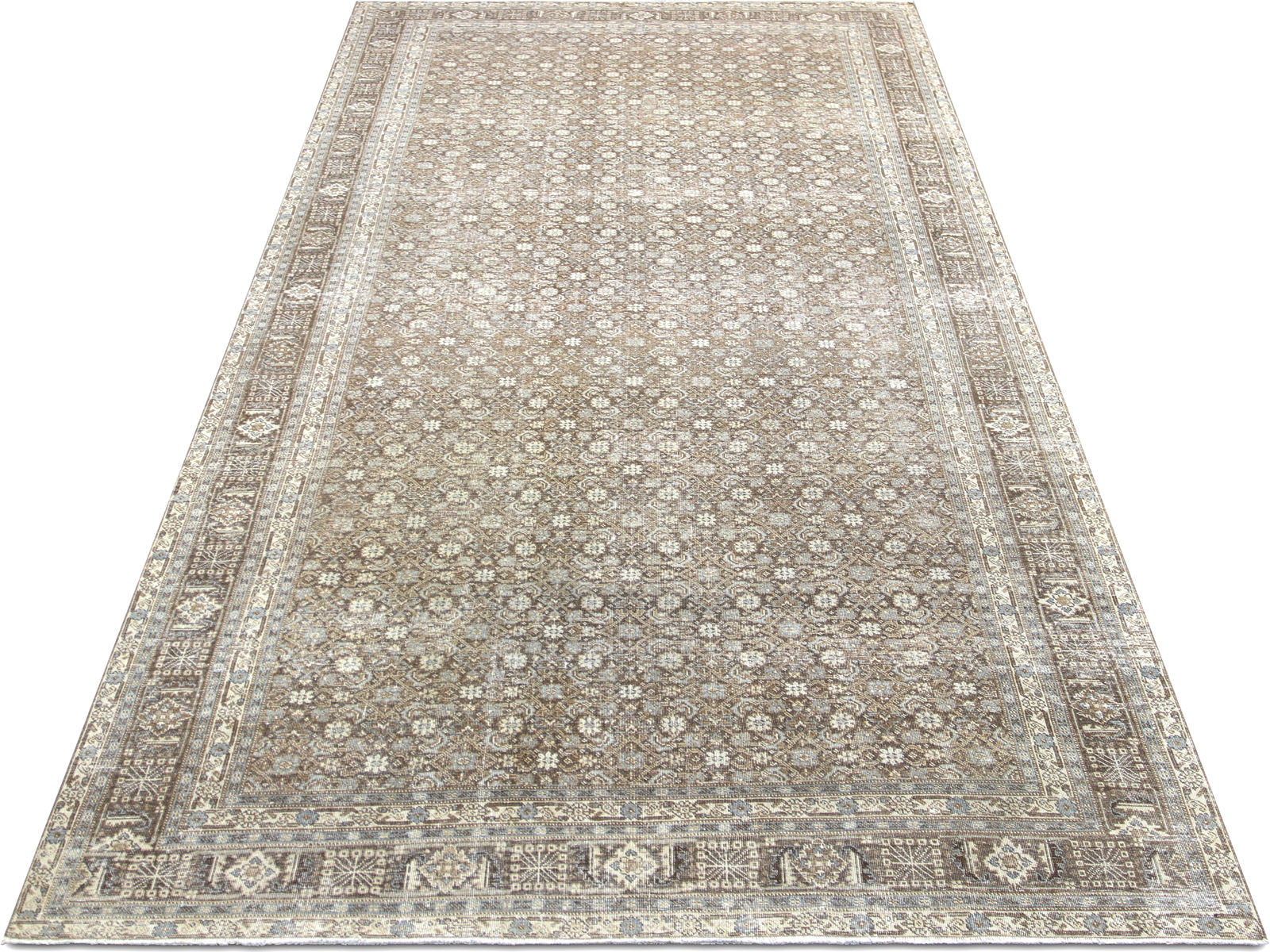 Semi Antique Persian Tabriz Rug - 6'10" x 14'3"
