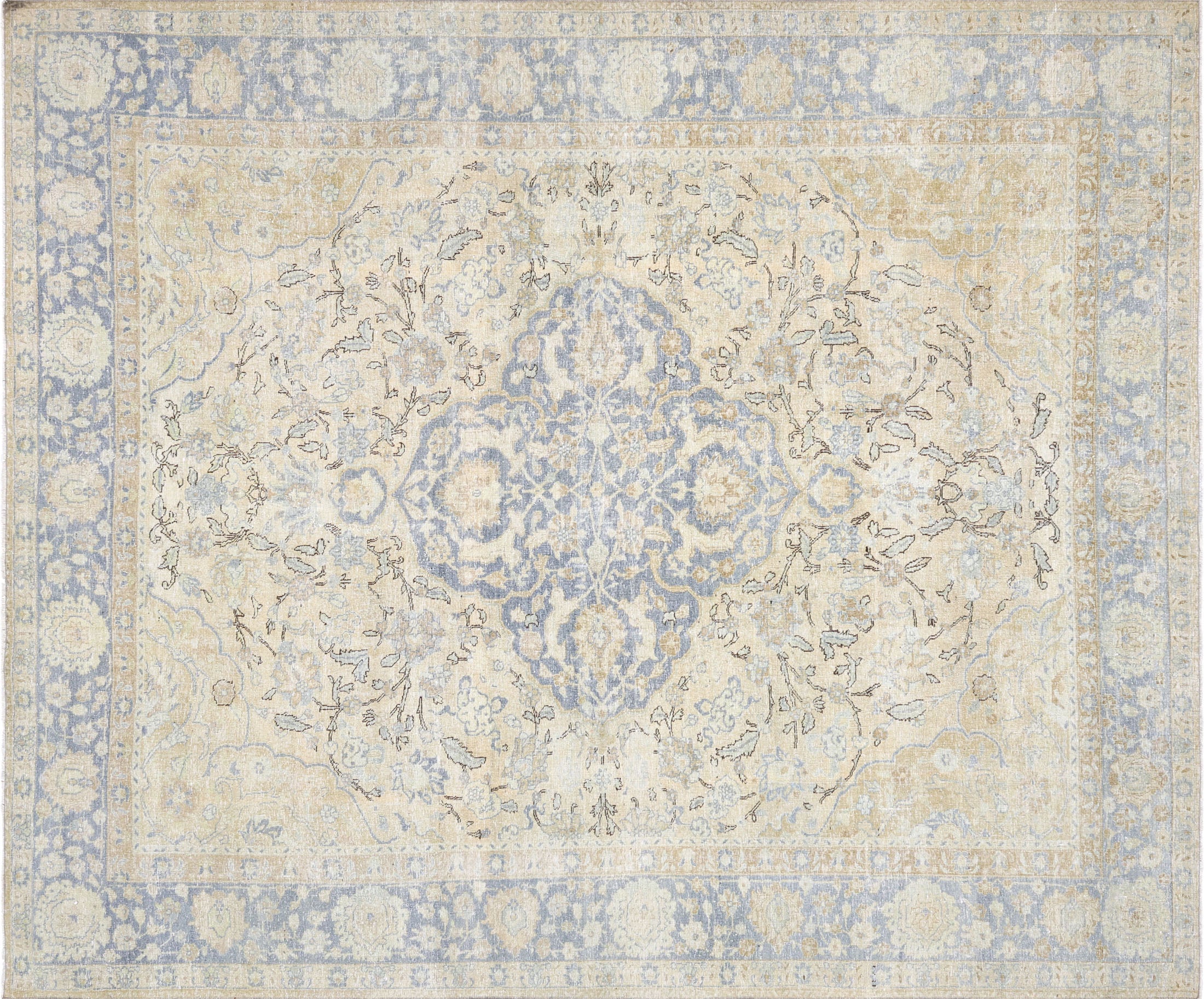 Semi Antique Persian Tabriz Rug - 8'3" x 9'11"