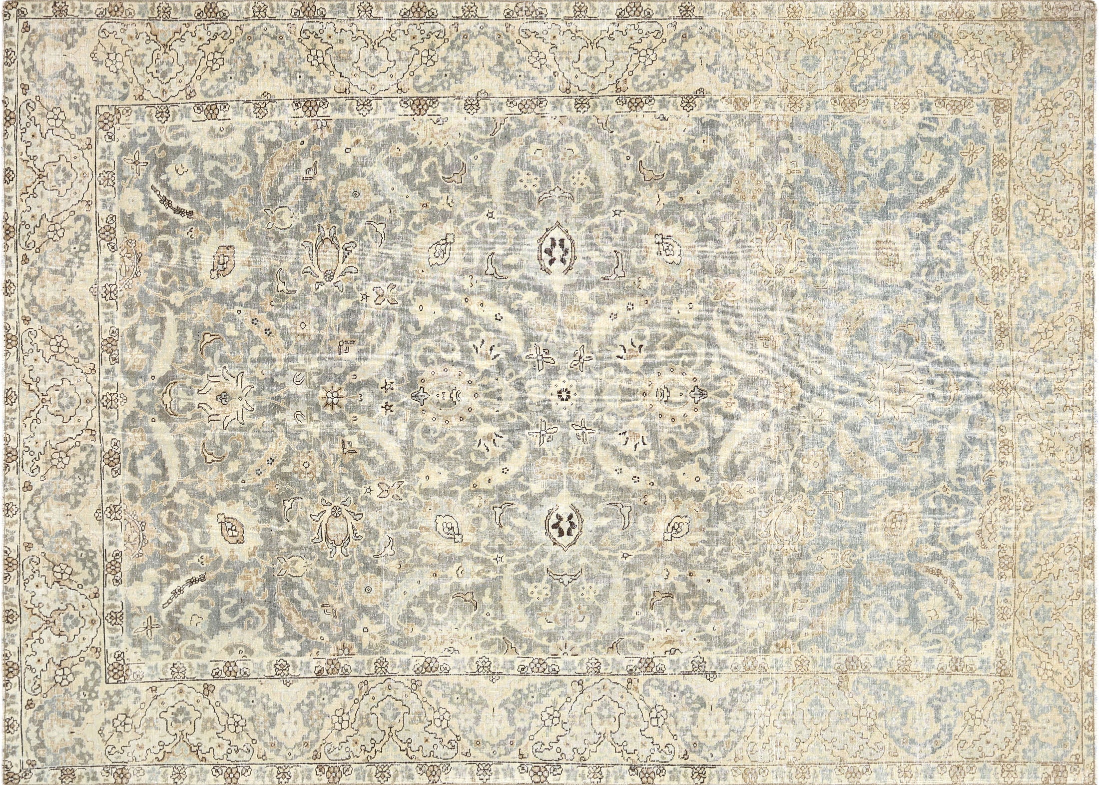 Semi Antique Persian Tabriz Rug - 7'0" x 9'9"