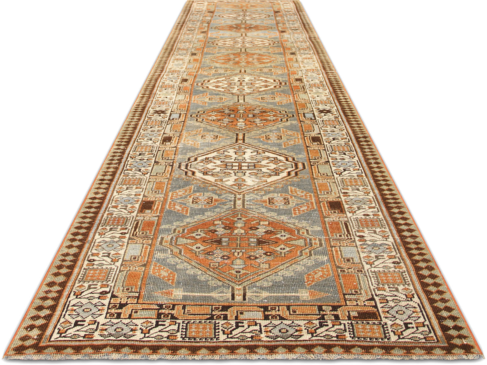Semi Antique Persian Heriz Runner - 2'11" x 14'1"