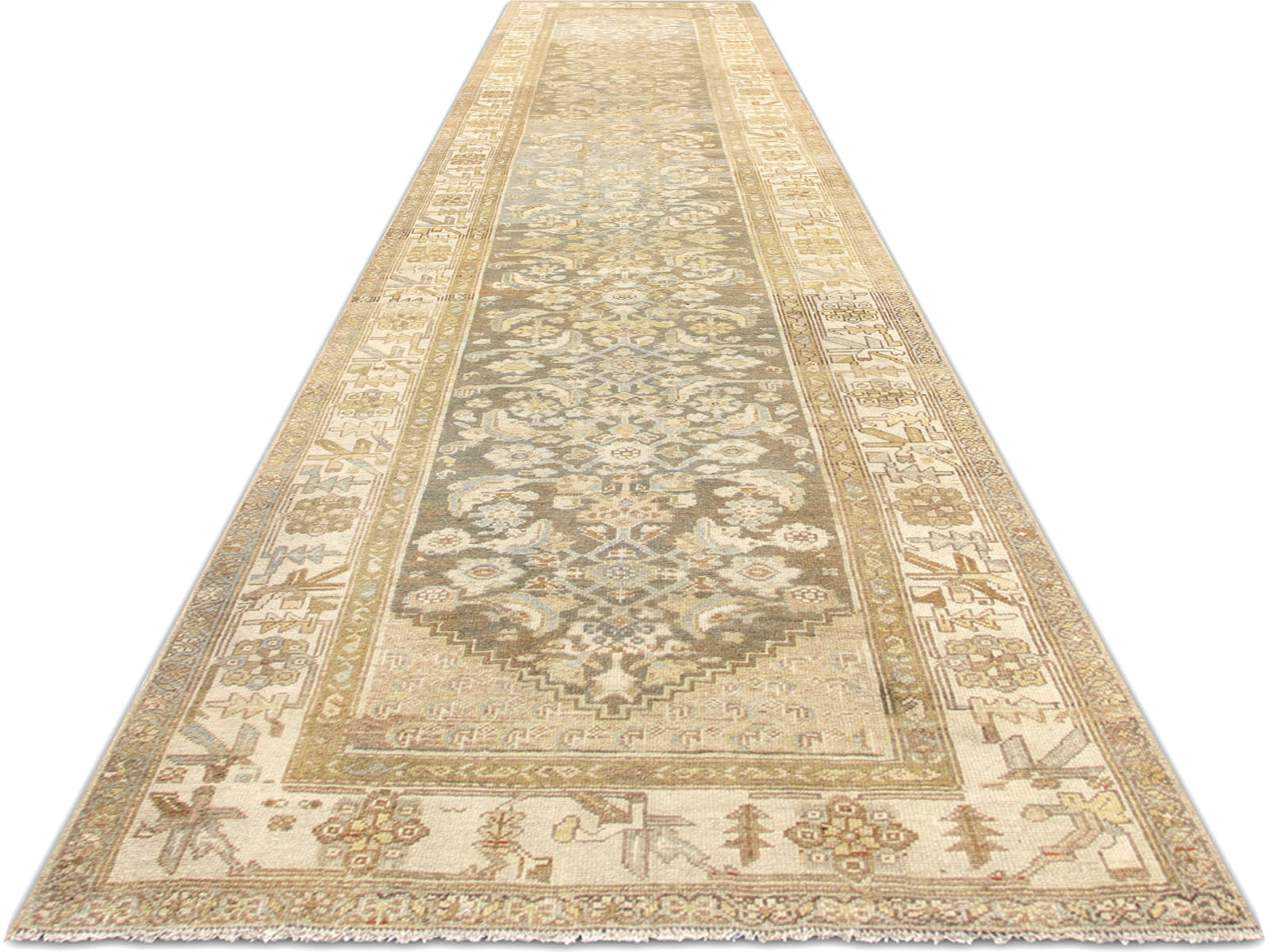 Semi Antique Persian Melayer Runner - 3'4" x 15'5"