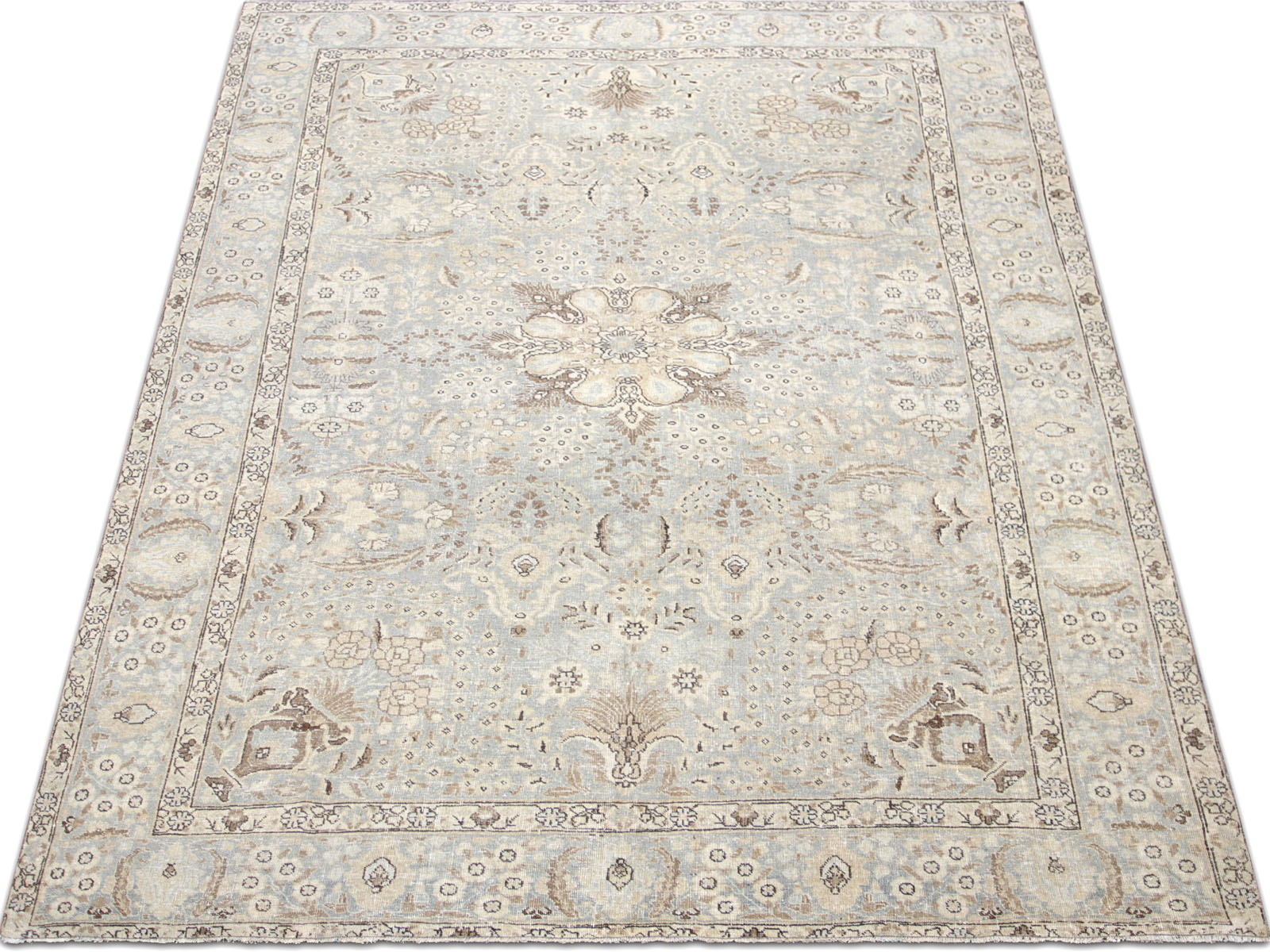 Semi Antique Persian Tabriz Rug - 7'7" x 10'6"