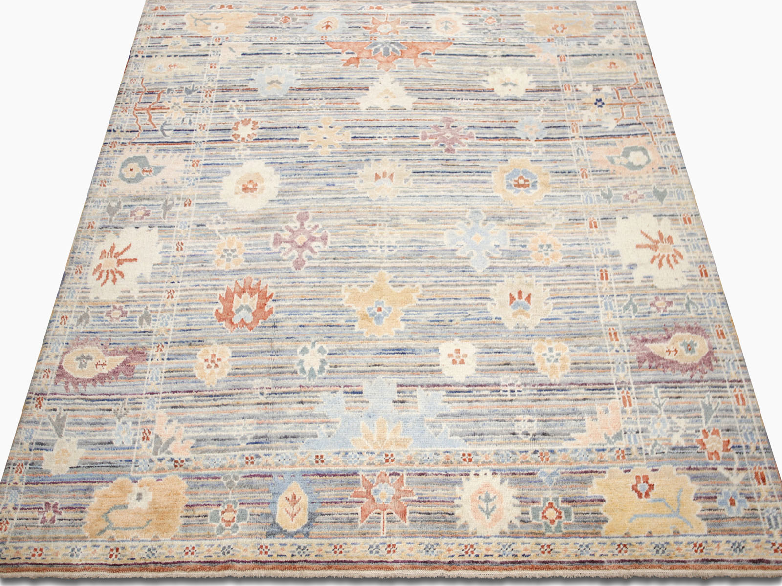 Vintage Turkish Oushak Rug - 9'1" x 11'11"