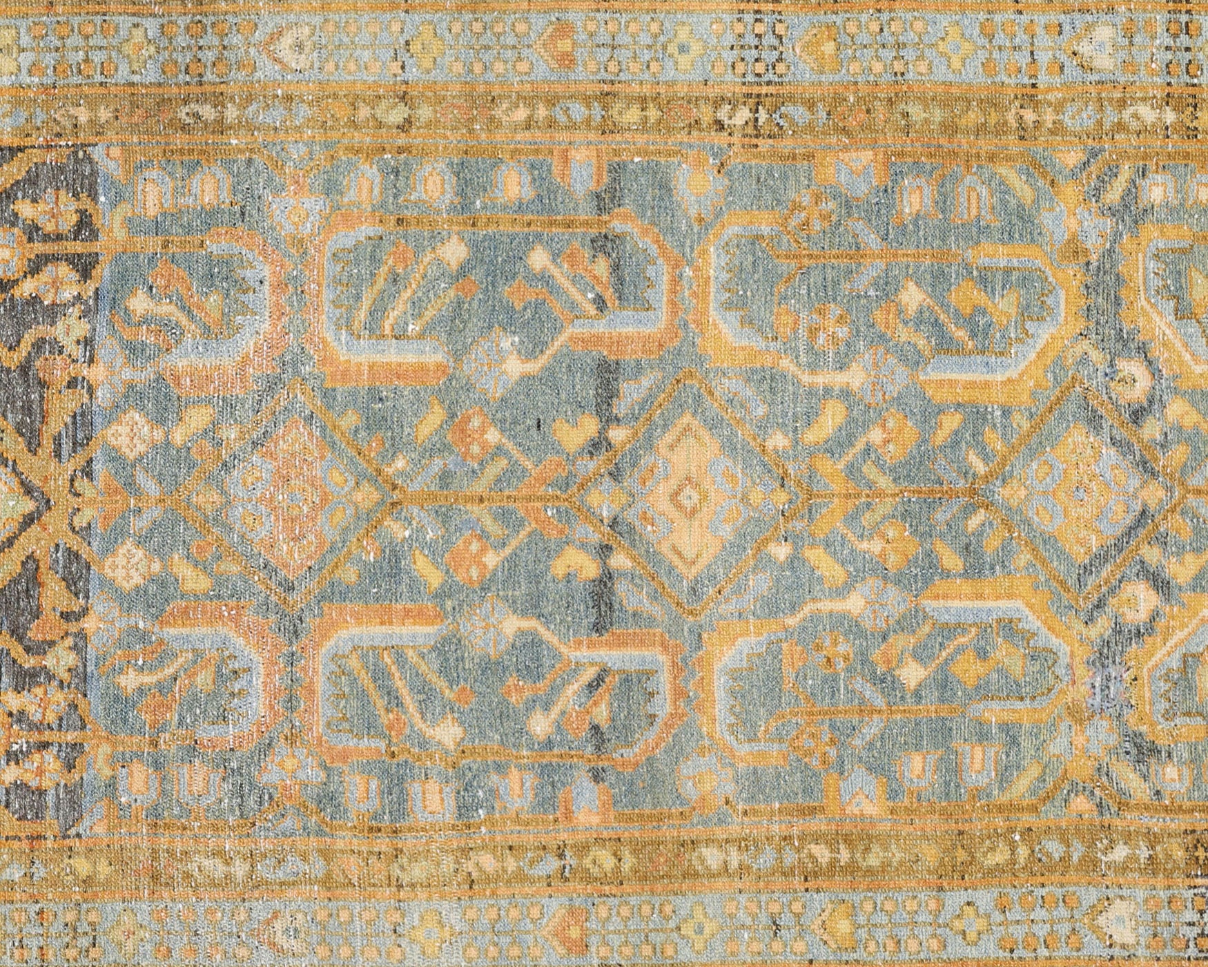 Semi Antique Persian Melayer Rug in Blue tones and an All Over pattern. Measuring 3 feet 4 inches x 8 feet 7 inches – SKU 240065