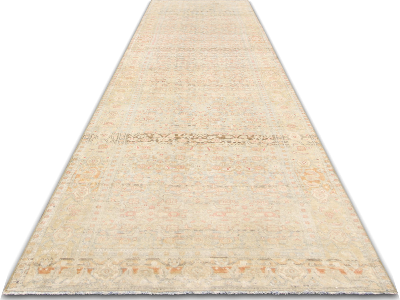 Antique Persian Senne Runner - 3'2" x 16'1"