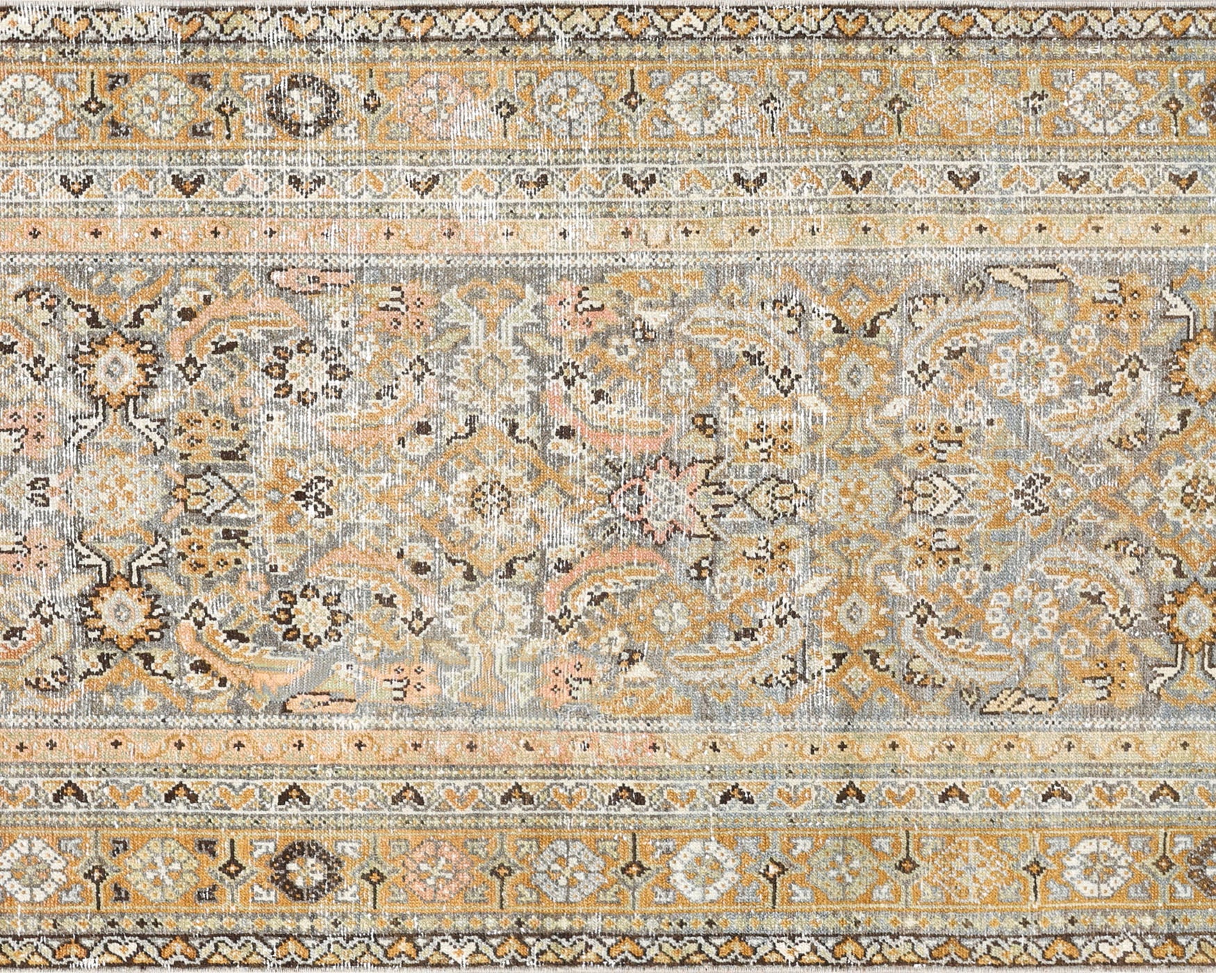 Antique Persian Melayer Rug in Blue tones and an All Over pattern. Measuring 3 feet 4 inches x 16 feet 4 inches – SKU 240084
