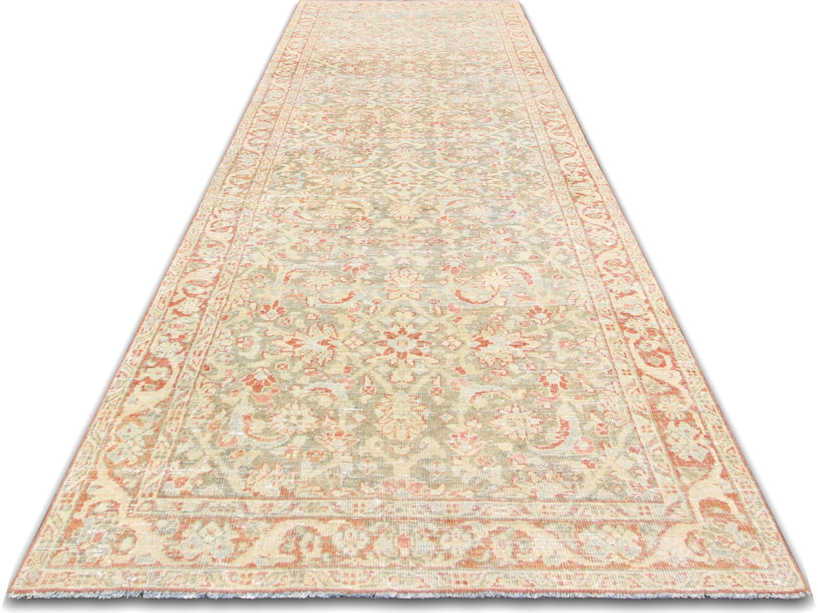 Antique Persian Mahal Runner - 3'5" x 12'7"