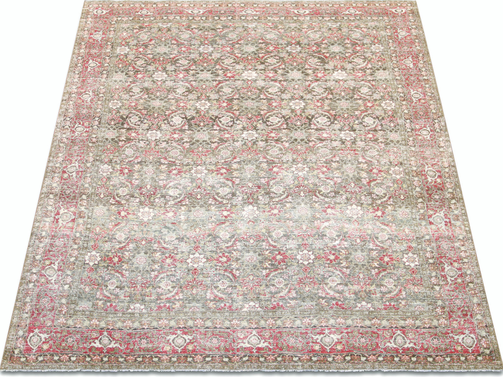 Semi Antique Persian Yazd Rug - 7'5" x 10'10"