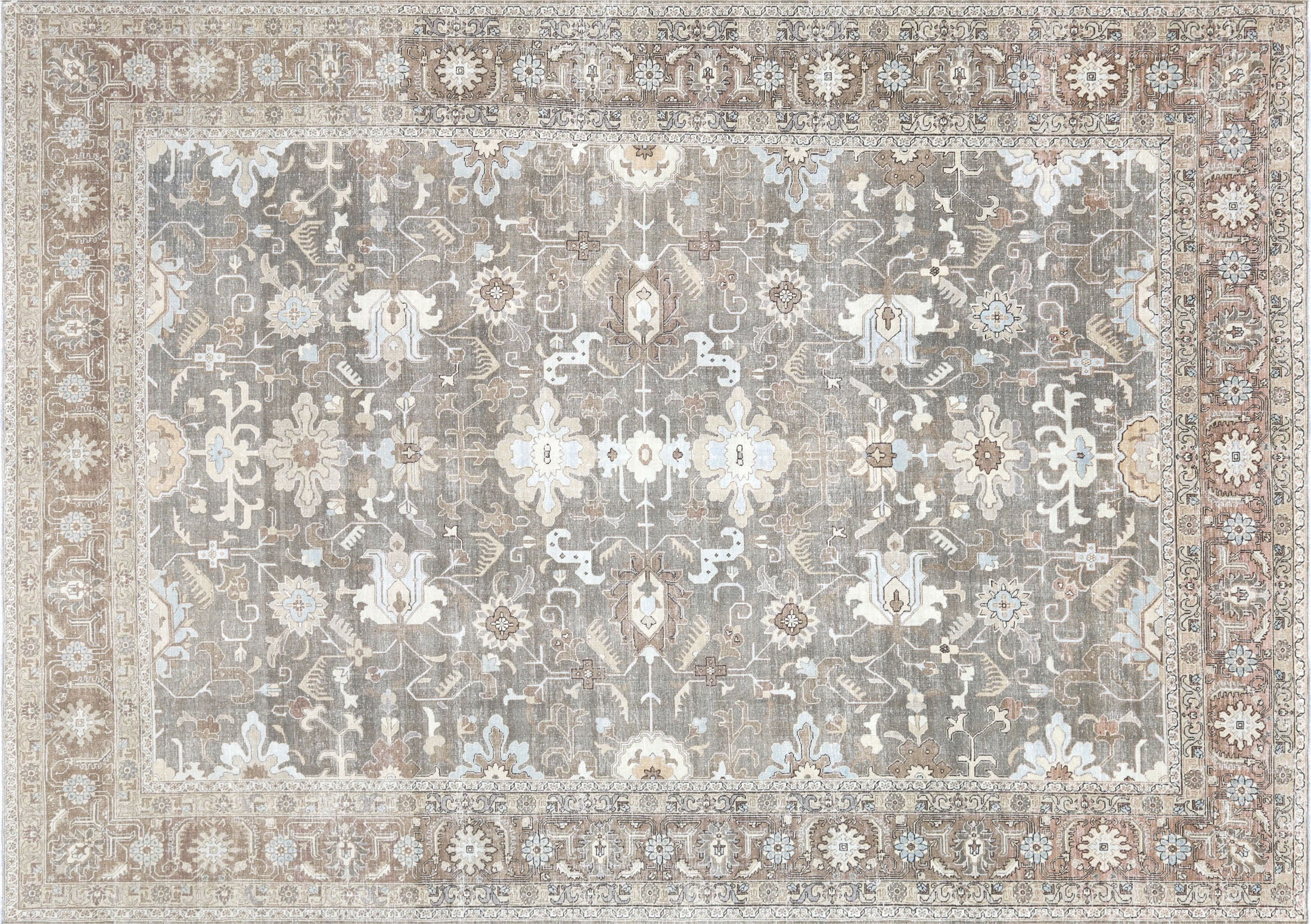 Semi Antique Persian Tabriz Rug - 8'10" x 12'5"